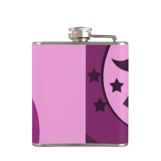 Lila Whimsisches Design Flachmann (Rückseite)