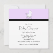 Lila Whimsy Giraffe Baby Girl Dusche Einladung (Rückseite)