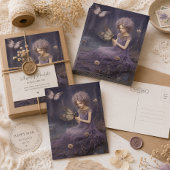 Lila Whispers Garden, Decoupage Postkarte