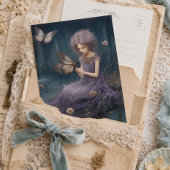 Lila Whispers Garden, Decoupage Postkarte