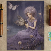 Lila Whispers Garden, Decoupage Postkarte