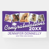 Lila White 2025 Foto Graduation Party Banner (Horizontal)