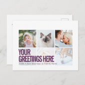 Lila White 6 Fotos Moderne Universelle Grüße Postkarte (Vorne/Hinten)