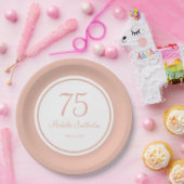 Lila White 75. Geburtstag Pappteller (Party)