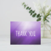 Lila White Abstrakt Vielen Dank Postkarte (Stehend Vorderseite)