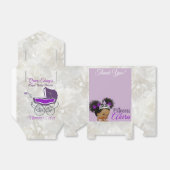 Lila|White African Princess Royal Baby Dusche Geschenkschachtel (Ungefaltet)