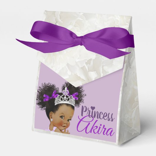 Lila|White African Princess Royal Baby Dusche Geschenkschachtel (Vorderseite)