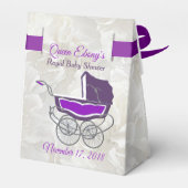 Lila|White African Princess Royal Baby Dusche Geschenkschachtel (Rückseite)