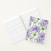 Lila- & White Agapanthus Floral Spiral Notebook Notizblock (Innenseite)