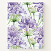 Lila- & White Agapanthus Floral Spiral Notebook Notizblock (Rückseite)
