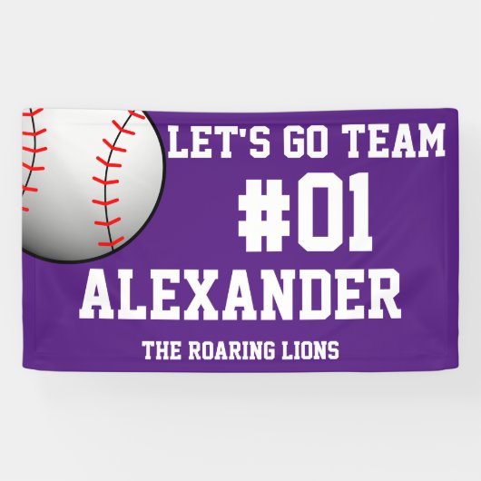 Lila-White-Baseball-Teamgeist Banner (Horizontal)