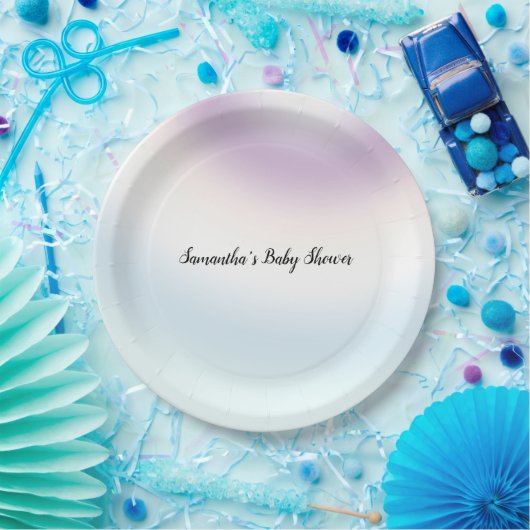 Lila White Blue Gefärbte Krawatte Pappteller (Party)