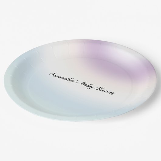 Lila White Blue Gefärbte Krawatte Pappteller (Schrägansicht)