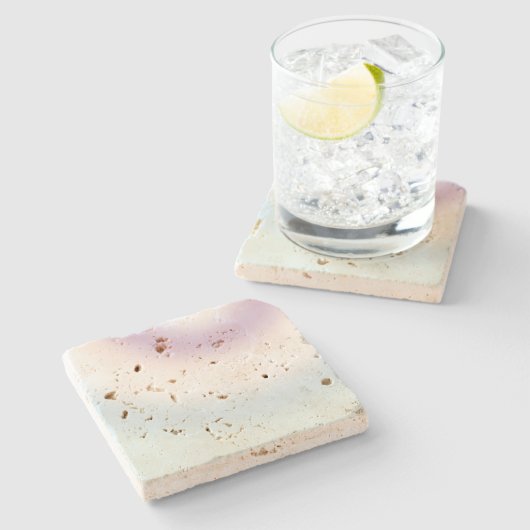 Lila White Blue Gefärbte Krawatte Steinuntersetzer (Seitenansicht)