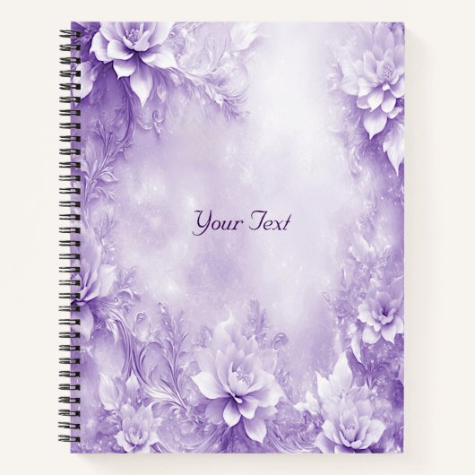 Lila-White-Blume-Notebook Notizblock (Vorderseite)