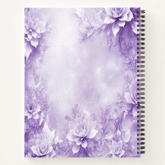 Lila-White-Blume-Notebook Notizblock (Rückseite)