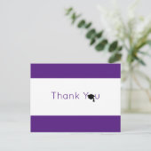 Lila White Bold Abschluss Vielen Dank Postkarte (Stehend Vorderseite)