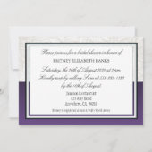 Lila White Calla Lily Bridal Dusche Einladungen (Rückseite)