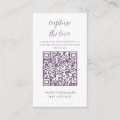 Lila | White Capture the Liebe QR Code Begleitkarte (Vorderseite)