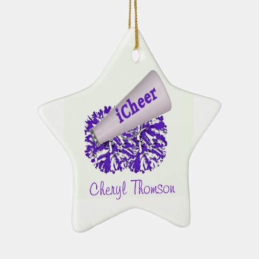 Lila & White Cheerleader Star Ornament (Rechts)