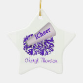 Lila & White Cheerleader Star Ornament (Vorne)