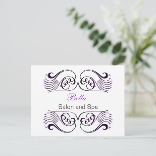 Lila-White-Chic-Business-Dankeschön-Karten Postkarte (Stehend Vorderseite)