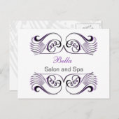 Lila-White-Chic-Business-Dankeschön-Karten Postkarte (Vorne/Hinten)