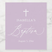 Lila White Cross Girl Baptisse Weinetikett (Einzelnes Label)