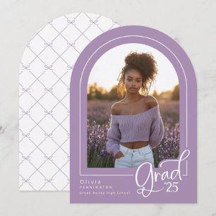 Lila White Elegant Foto 2025 Grad Ankündigung