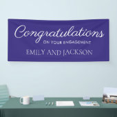 Lila White Elegant Script-Verlobung Banner (Messe)