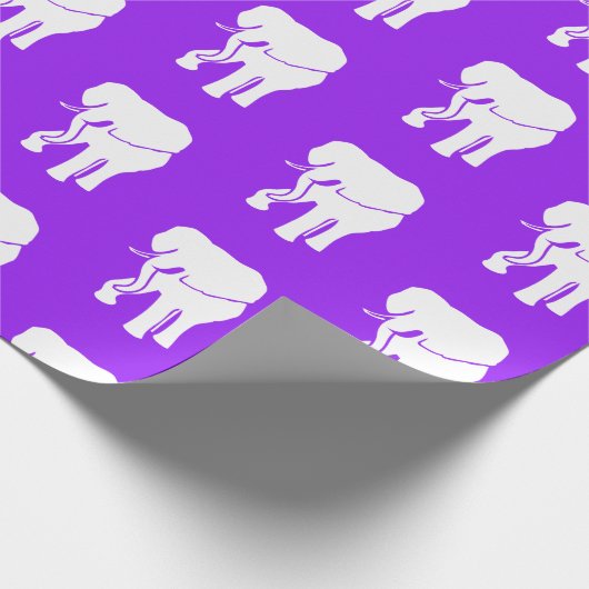 Lila White Elephant-Geschenk Austausch Weihnachtss Geschenkpapier (Ecke)
