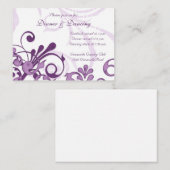 Lila White Floral Wedding Card Begleitkarte (Vorne/Hinten)