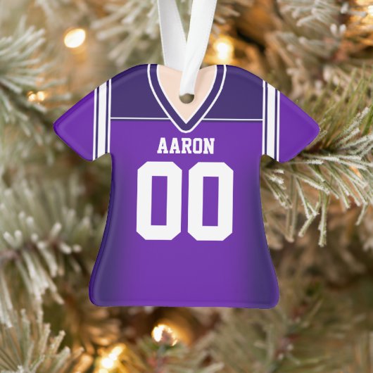 Lila/White Football Jersey Ornament (Baum)