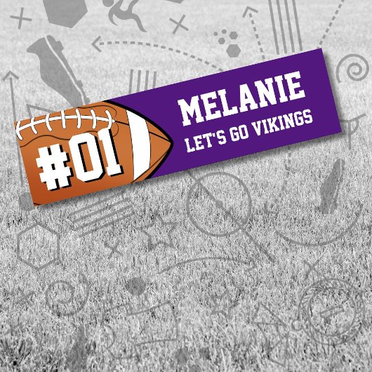 Lila White Football Team Autoaufkleber