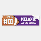 Lila White Football Team Autoaufkleber (Vorne)