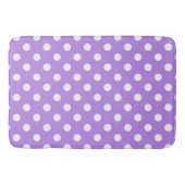 Lila- & White Fun Polka Dots Dot Badematte (Vorderseite)