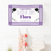 Lila White Geometric Graduation Party Banner (Insitu)