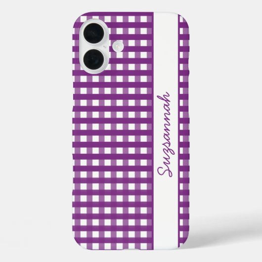 Lila White Gingham Karo Custom Case Mate (Rückseite)