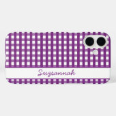 Lila White Gingham Karo Custom Case Mate (Rückseite (Horizontal))