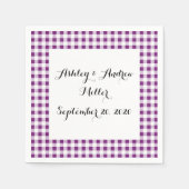 Lila White Gingham Pattern Serviette (Vorderseite)