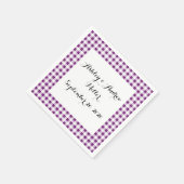 Lila White Gingham Pattern Serviette (Ecke)