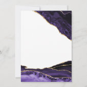 Lila White Gold Agate 90. Geburtstag Einladung (Rückseite)