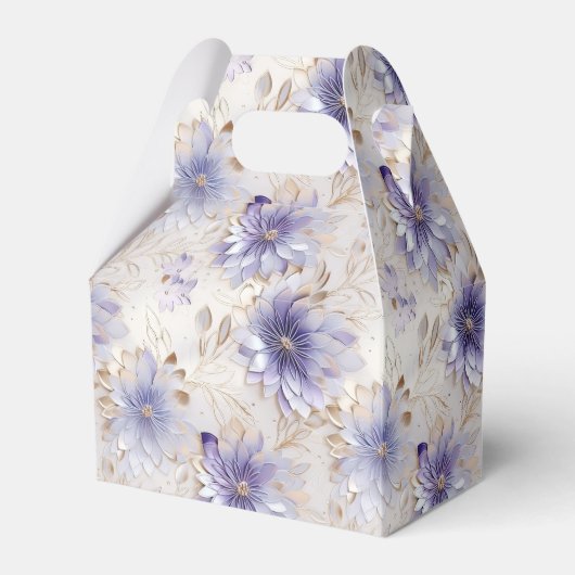 Lila White-Gold-Blume Geschenkschachtel (Vorderseite)