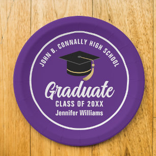 Lila White Graduate Custom 2025 Graduation Party Pappteller