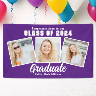 Lila White Graduation Party 3 FotoCollage Banner