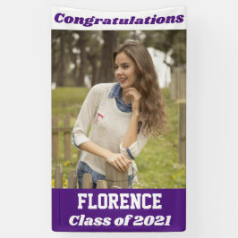 Lila White Herzlichen Glückwunsch Abschluss Banner