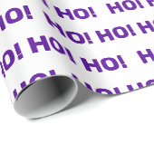 Lila White Ho Ho Ho Muster Weihnachtsfeiertag Geschenkpapier (Rolleneckpunkt)