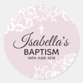 Lila White Lace Christening Sticker