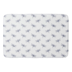 Lila White Lavender Glitzer Dragonflies Badematte