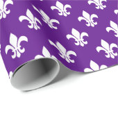 Lila White Lilie Muster Geschenkpapier (Rolleneckpunkt)